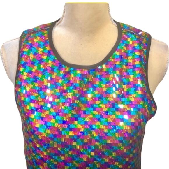 ASOS Rainbow Sequin Sleeveless Party Dress Size 8 NWT - Picture 6 of 12